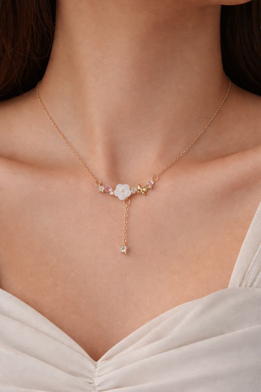 Gold flower necklace