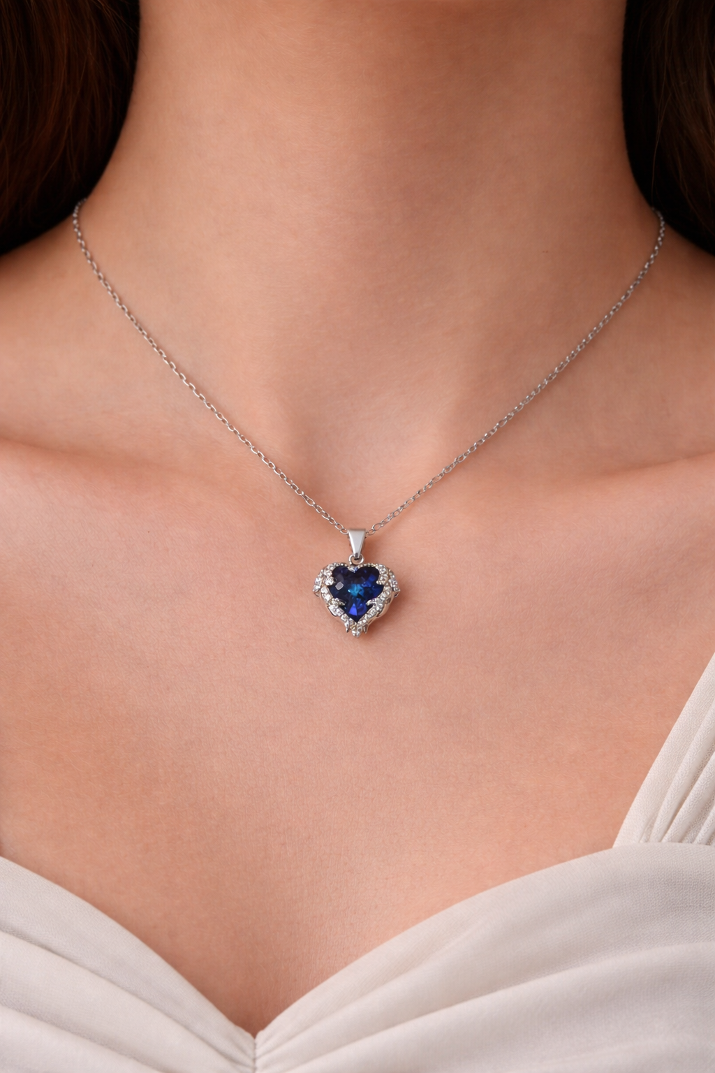 Blue heart necklace