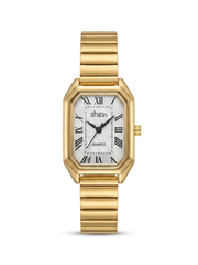 Shein rectangle gold in white