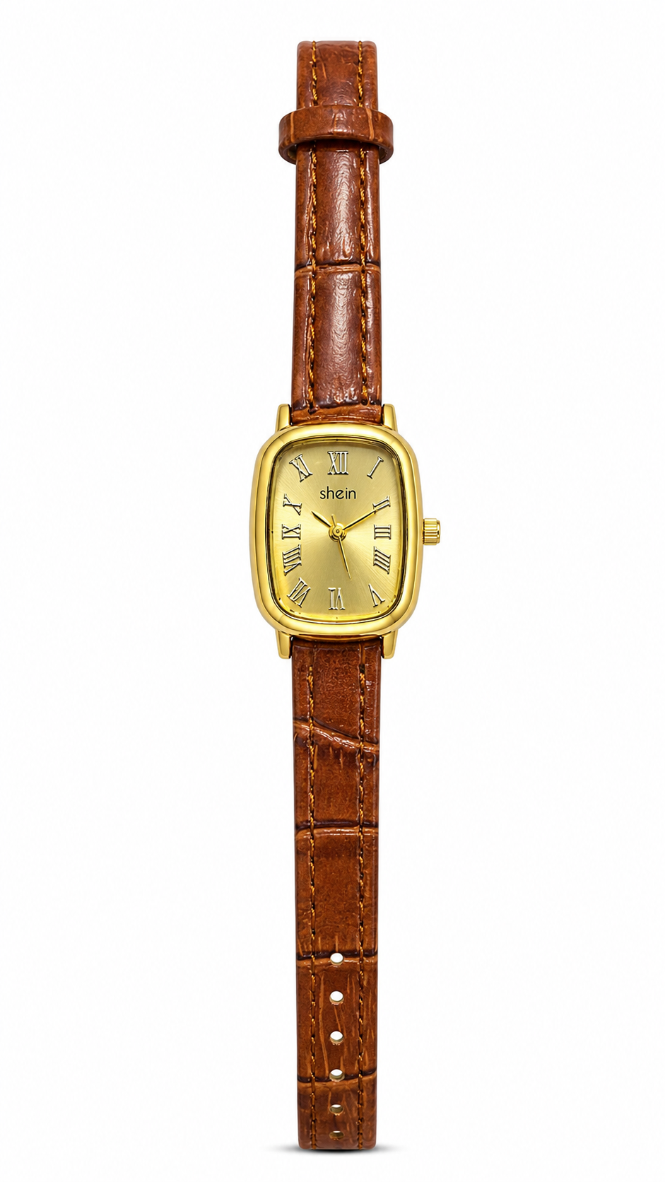 Brown new leather watch