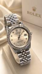 Rolex in silver All daimond