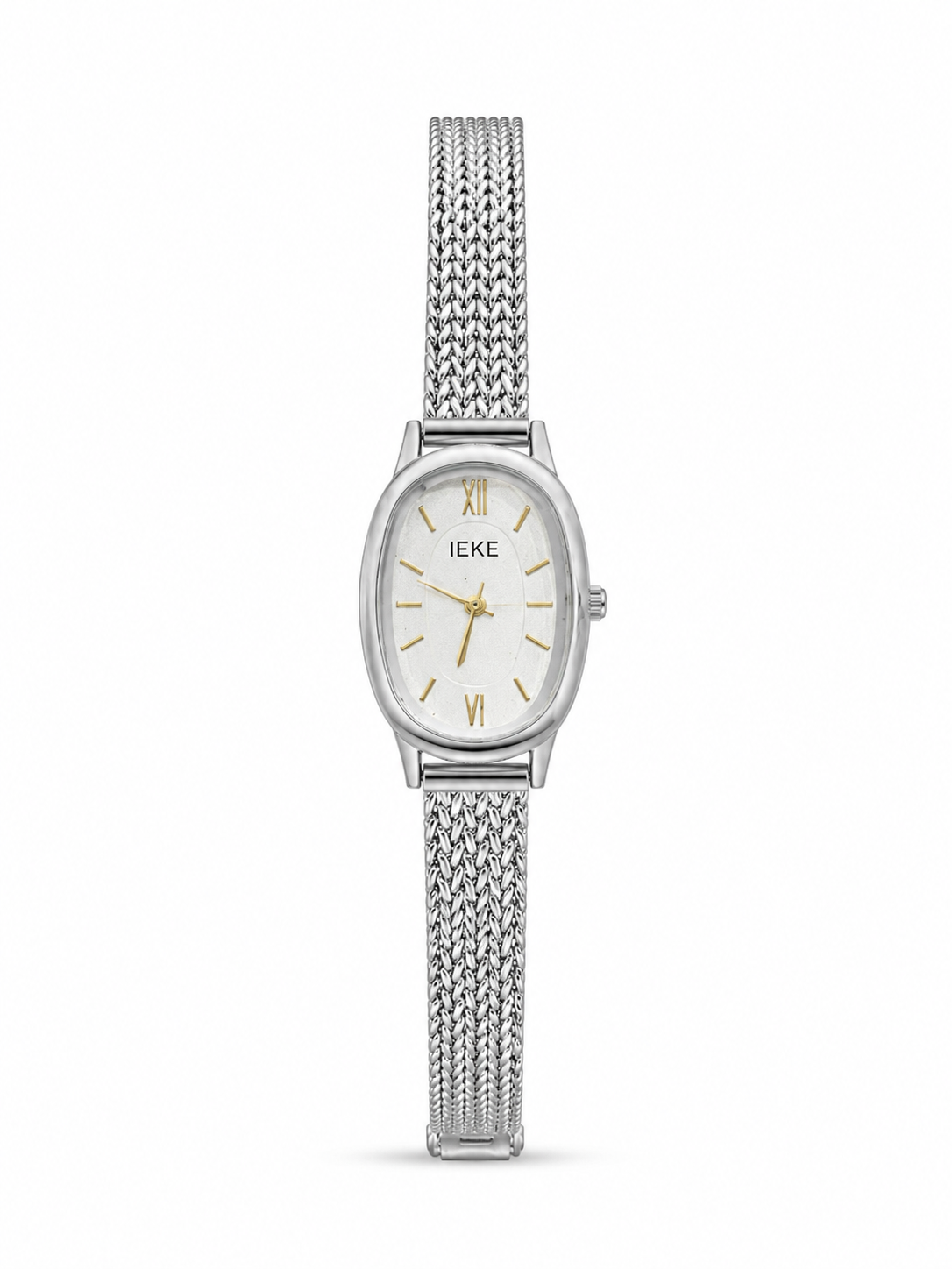 Ieke oval silver in gold