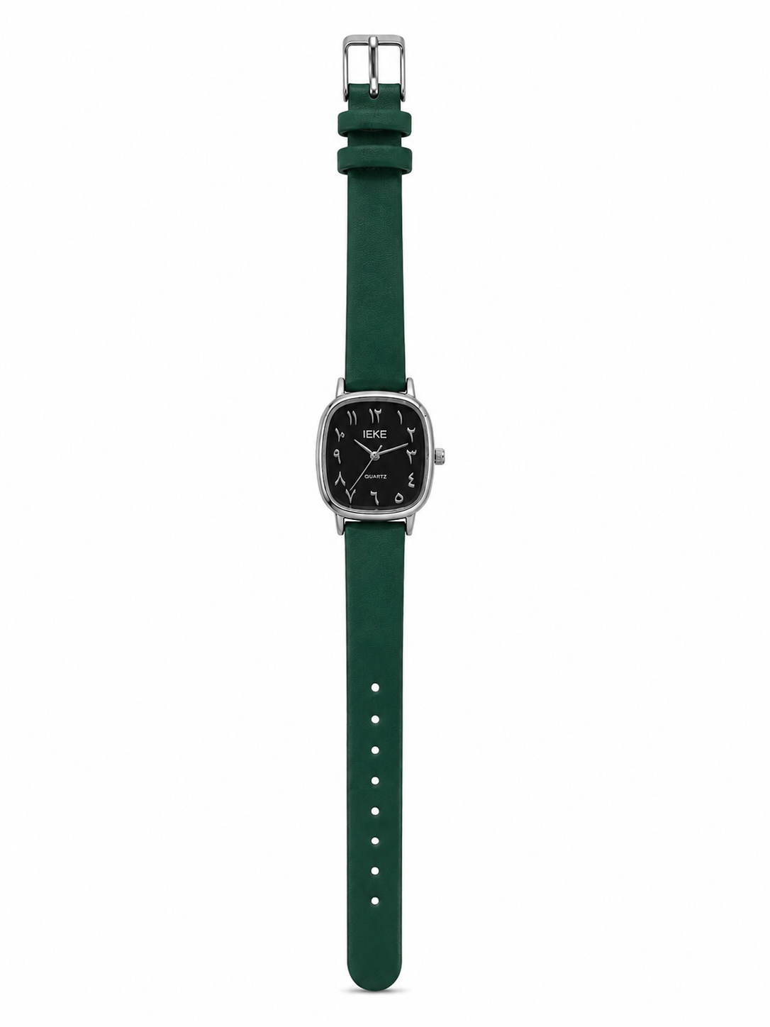 Ieke silver in deep green