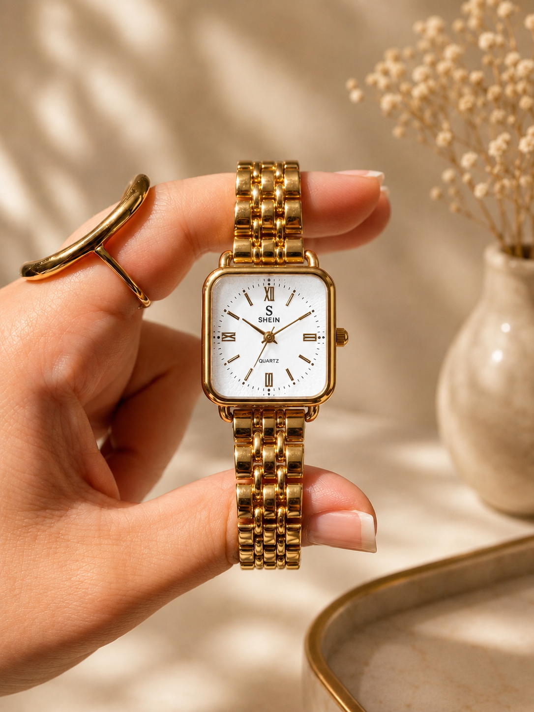 New shein in gold white