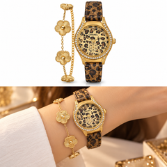 Leopard Glam Watch & Bracelet Set