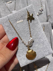 Seashell Pearl Necklace